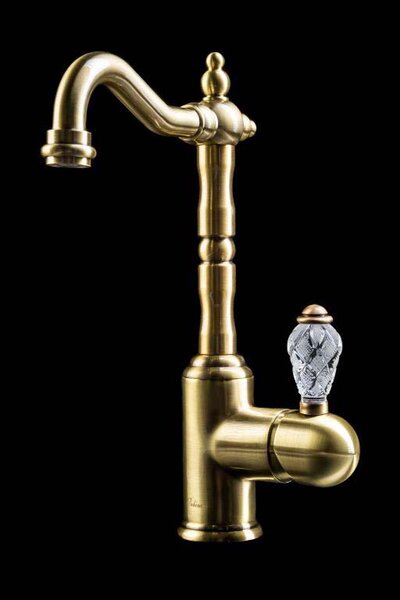 Смеситель для раковины высокий Boheme CRYSTAL Бронза (одноручковый) 302-CRST