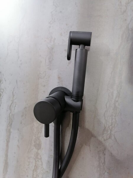 Гигиенический душ со смесителем Boheme Uno 467-B цвет чёрный