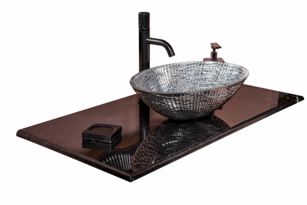 Столешница мрамор LV204 Nero Marquina 101см Armadi Art 859-101-NM