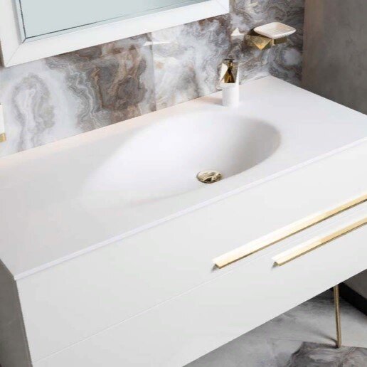 Раковина Armadi Art NeoArt Corian Drop 101 см, белый, 858-100