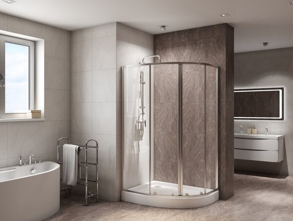 Душевой уголок BelBagno DUE-RH-2-100/80-C-Cr 100х80 стекло Прозрачное