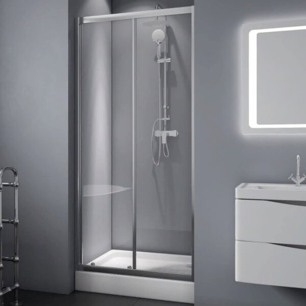 Душевая дверь BelBagno DUE-BF-1-140-C-Cr, стекло прозрачное, регулировка 138-141 см