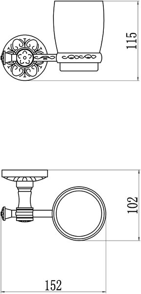 Стакан керамический с настенным держателем Savol 58b (S-005858B)