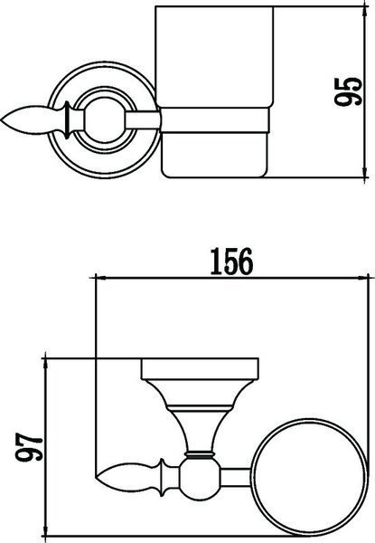 Стакан керамический с настенным держателем Savol 68а (S-06858A)