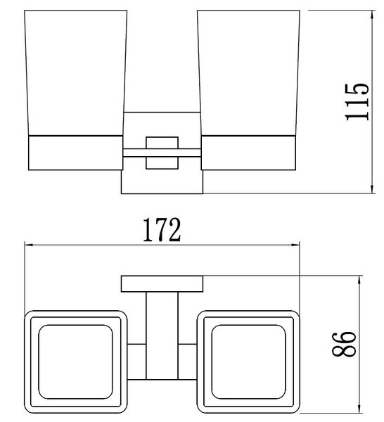 Держатель двух стаканов Savol 65h (S-06568H)