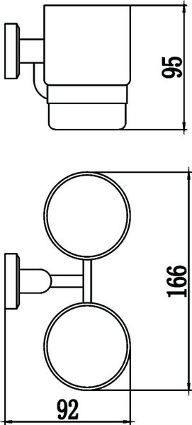 Держатель для двух стаканов Savol 95 (S-009568)