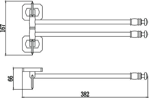 Держатель для полотенец поворотный (2-ой) Savol 64 (S-006402)