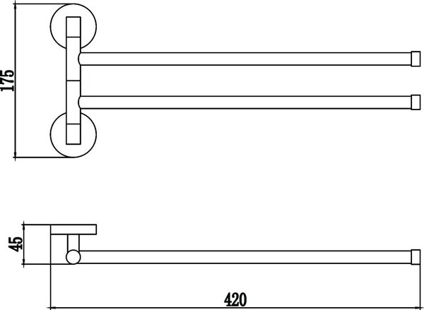 Держатель для полотенец поворотный (2-ой) Savol 87 (S-008702)