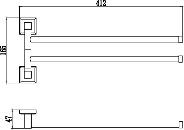 Держатель для полотенец поворотный (2-ой) Savol 95 (S-009502)