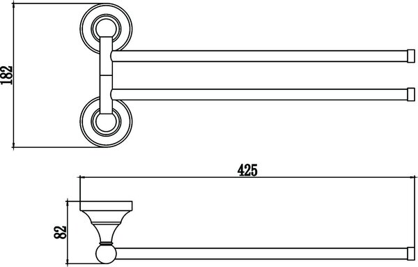 Держатель для полотенец поворотный (2-ой) Savol 68а (S-06802A)