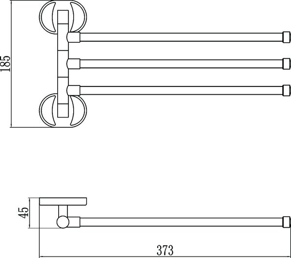 Держатель для полотенец поворотный (3-ой) Savol 70 (S-008603)