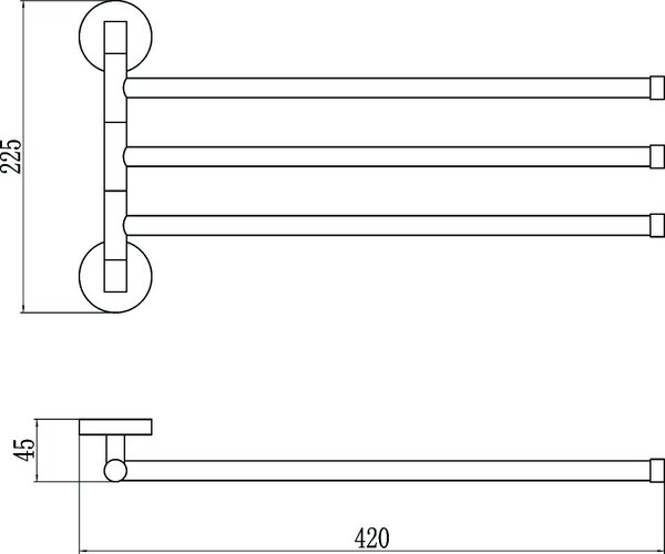 Держатель для полотенец поворотный (3-ой) Savol 87 (S-008703)
