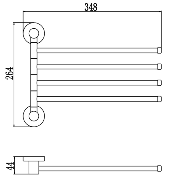 Держатель для полотенец поворотный (4-ой) Savol 56 (S-005604)