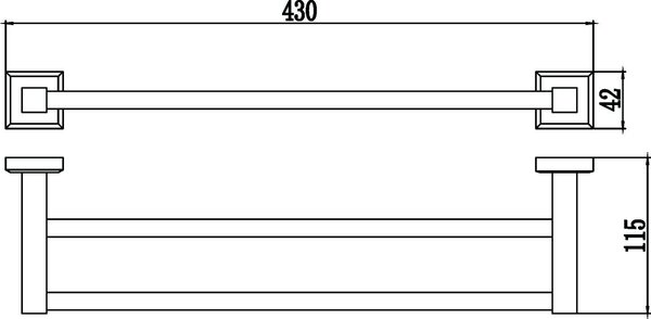 Держатель для полотенец прямой (2-ой) 40 см Savol 95 (S-409548)