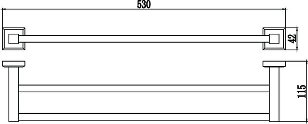 Держатель для полотенец прямой (2-ой) 50 см Savol 95 (S-509548)