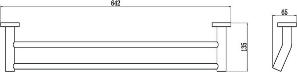 Держатель для полотенец прямой (2-ой) 60 см Savol 87 (S-608748)