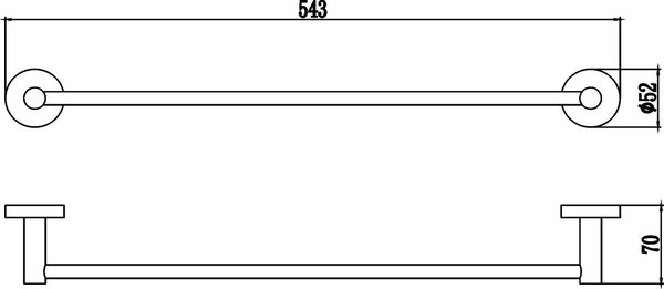 Держатель для полотенец прямой 50 см Savol 87 (S-508724)