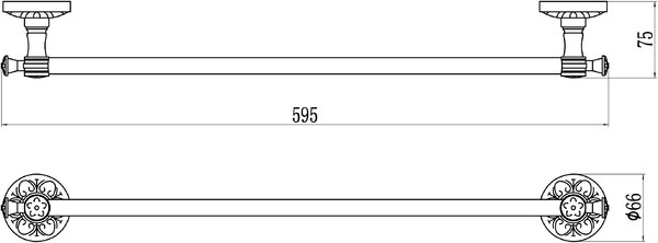Держатель для полотенец прямой 60 см Savol 58а (S-005824A)