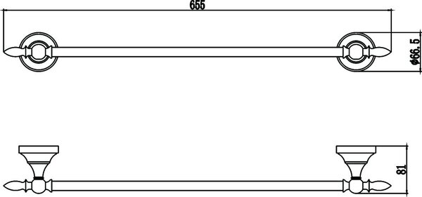 Держатель для полотенец прямой 60 см Savol 68а (S-06824A)