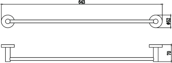 Держатель для полотенец прямой 60 см Savol 87 (S-608724)