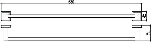 Держатель для полотенец прямой 60 см Savol 95 (S-609524)