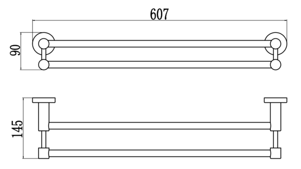 Держатель для полотенец прямой Savol 56 (S-005649)