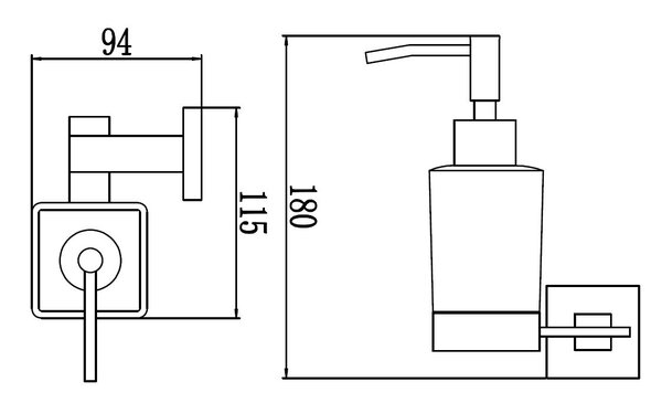 Дозатор для жидкого мыла с настенным держателем Savol 65а (S-06531A)