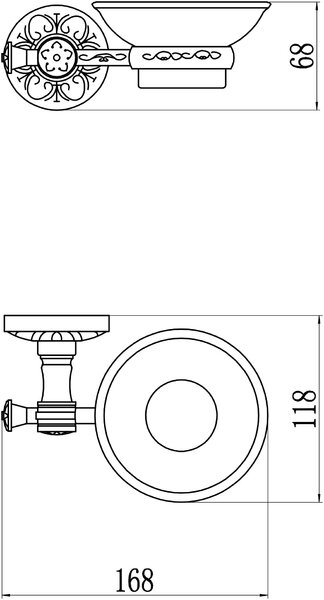 Мыльница керамическая с настенным держателем Savol 58b (S-005859B)