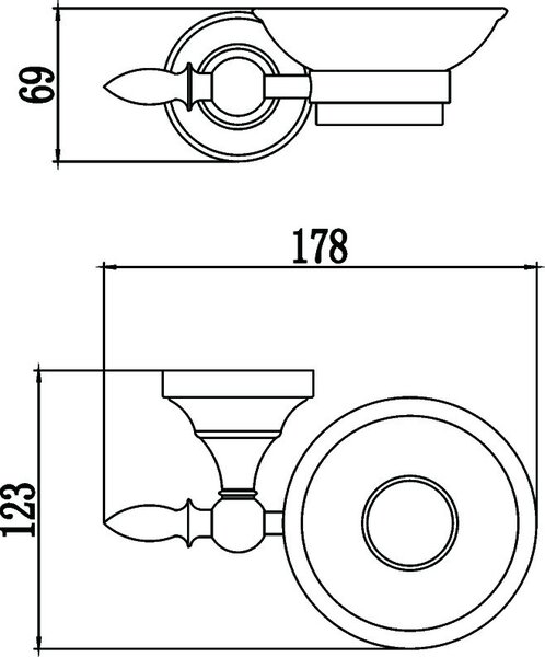 Мыльница керамическая с настенным держателем Savol 68b (S-06859B)