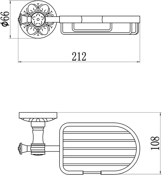 Мыльница решетка настенная Savol 58b (S-005832B)