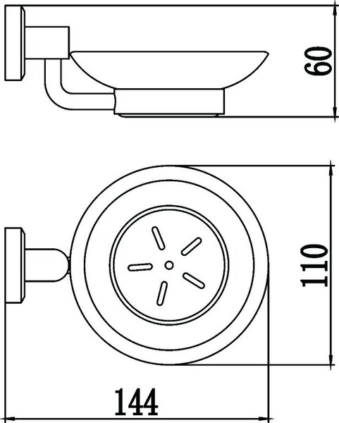 Мыльница стеклянная с настенным держателем Savol 95 (S-009559)