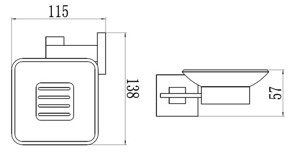 Мыльница стеклянная с настенным держателем Savol 65h (S-06559H)