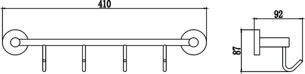 Планка с крючками (4 крючка) Savol 87 (S-008774)