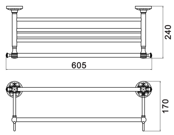 Полка для полотенец Savol 58b (S-005844B)