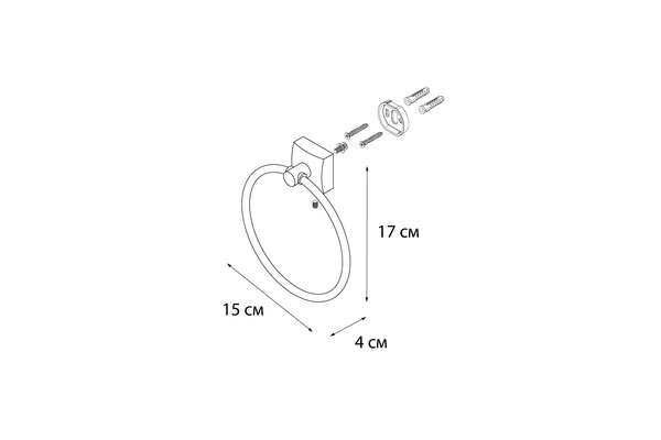 Полотенцедержатель FIXSEN Kvadro кольцо FX-61311