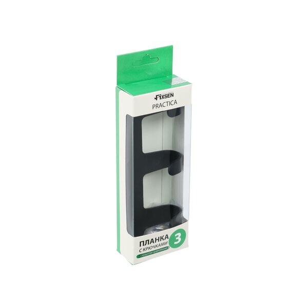 Планка 3 крючка Fixsen PRACTICA, черный FX-805B-3