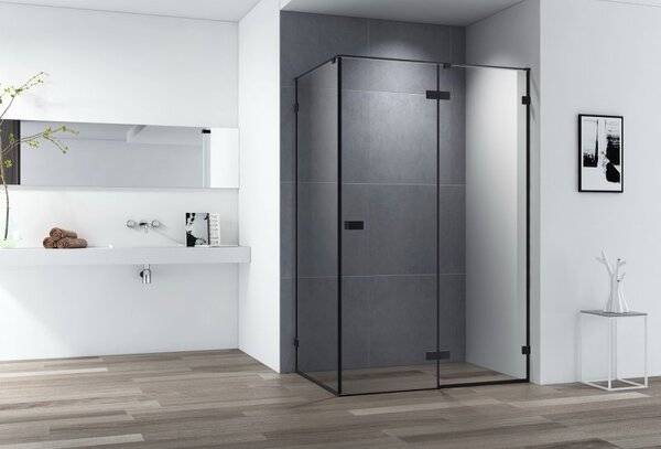 Душевой уголок CEZARES BELLAGIO-AH-1-140/90-C-NERO профиль черный, стекло прозрачное 140x90 см
