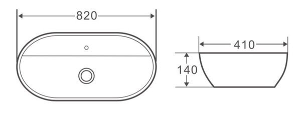 Накладная раковина BelBagno BB1347 размер 81х41