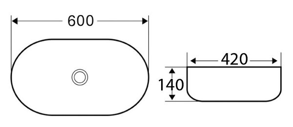 Накладная раковина BelBagno BB1084-H301 размер 60х42