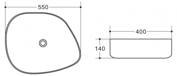 Накладная раковина BelBagno BB1435 размер 54,5х41,5