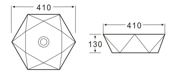 Накладная раковина BelBagno BB1344A размер 48,5х41,5