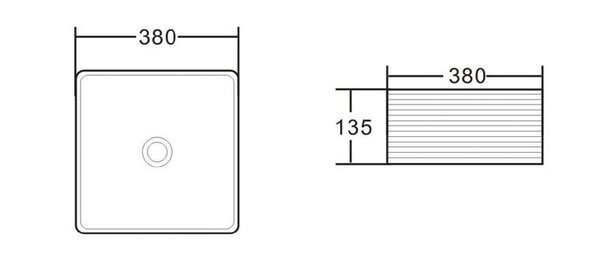 Накладная раковина BelBagno BB1407 размер 38х38