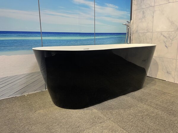 Ванна акриловая Ceruttispa CHIKA Nero CT8559 170х80 Белая со сливом-переливом
