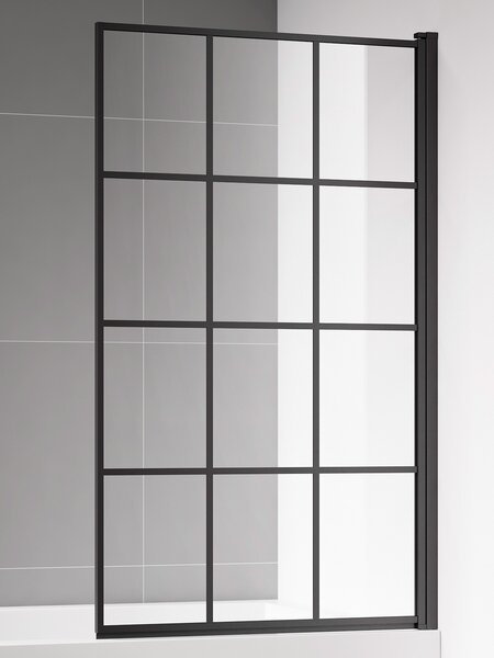 Шторка  на ванну AQUAme AQM2858-R 800*1400мм., стекло 6мм, цвет профиля матовый черный