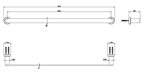 38903-299 Gessi EMPORIO полотенцедержатель 60 см, матовый черный