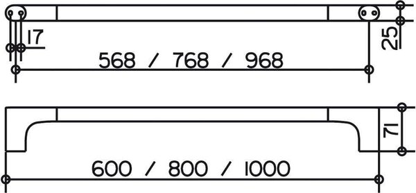 Полотенцедержатель 600 мм Keuco Edition 400 11501010600