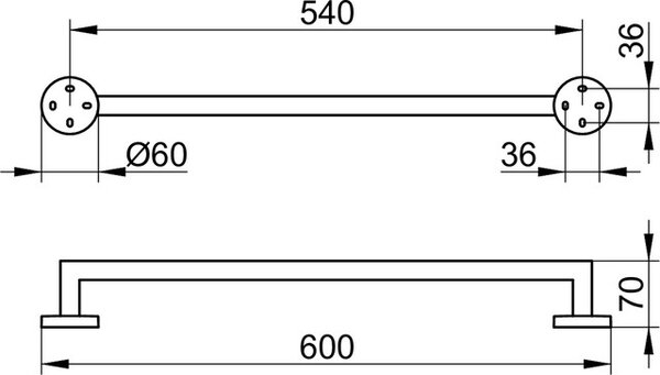 Полотенцедержатель одинарный Keuco Edition 90 19001 010600, хром