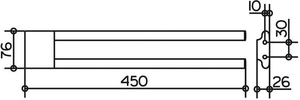 Полотенцедержатель двойной 450 мм Keuco Edition 400 11518010000