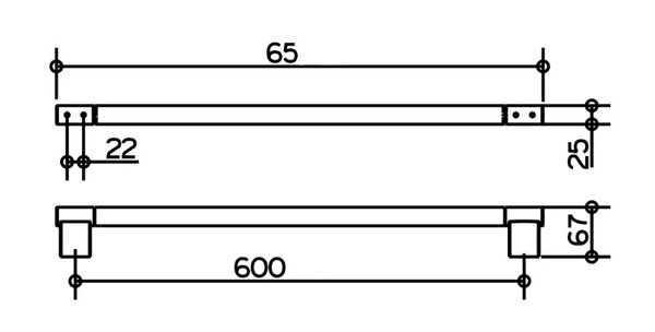 Полотенцедержатель Keuco Plan, 65 см, черный матовый, 14901370600