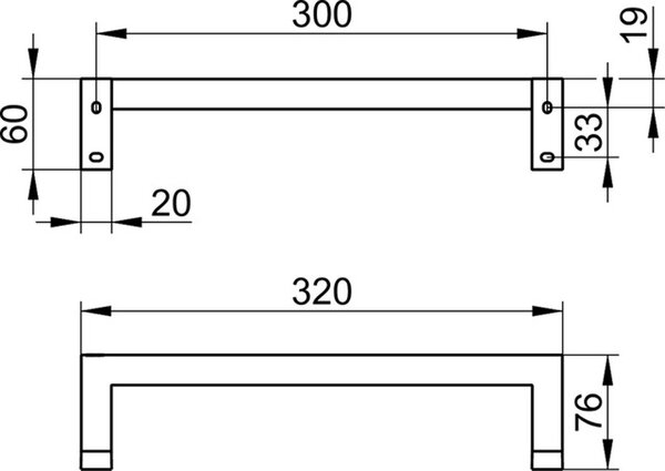 Поручень Keuco Edition 90 Square, 320 мм, хром, 19107010000